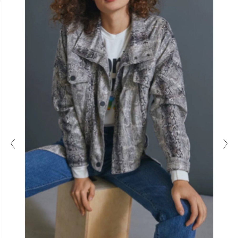 NWT Blank NYC Ari Snake-Printed Faux Leather L